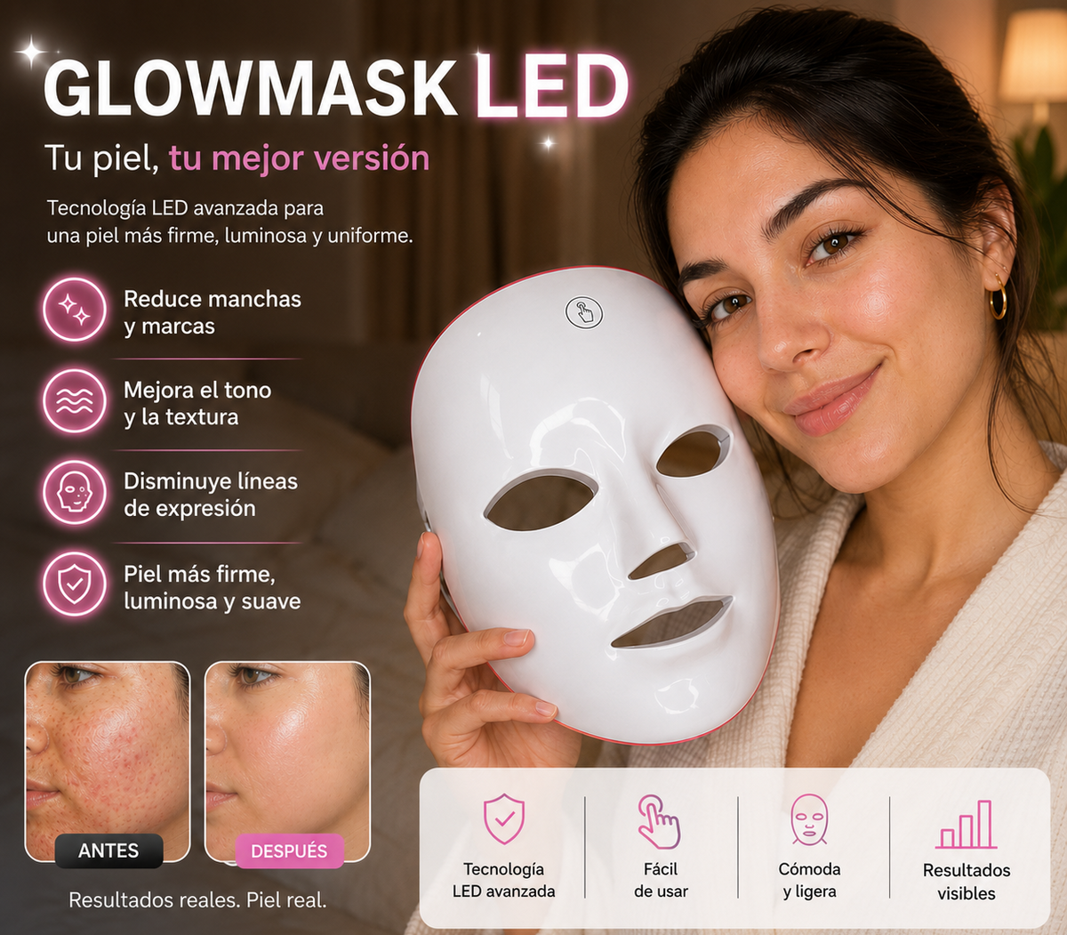 GlowMask™ LED Máscara 7 colores