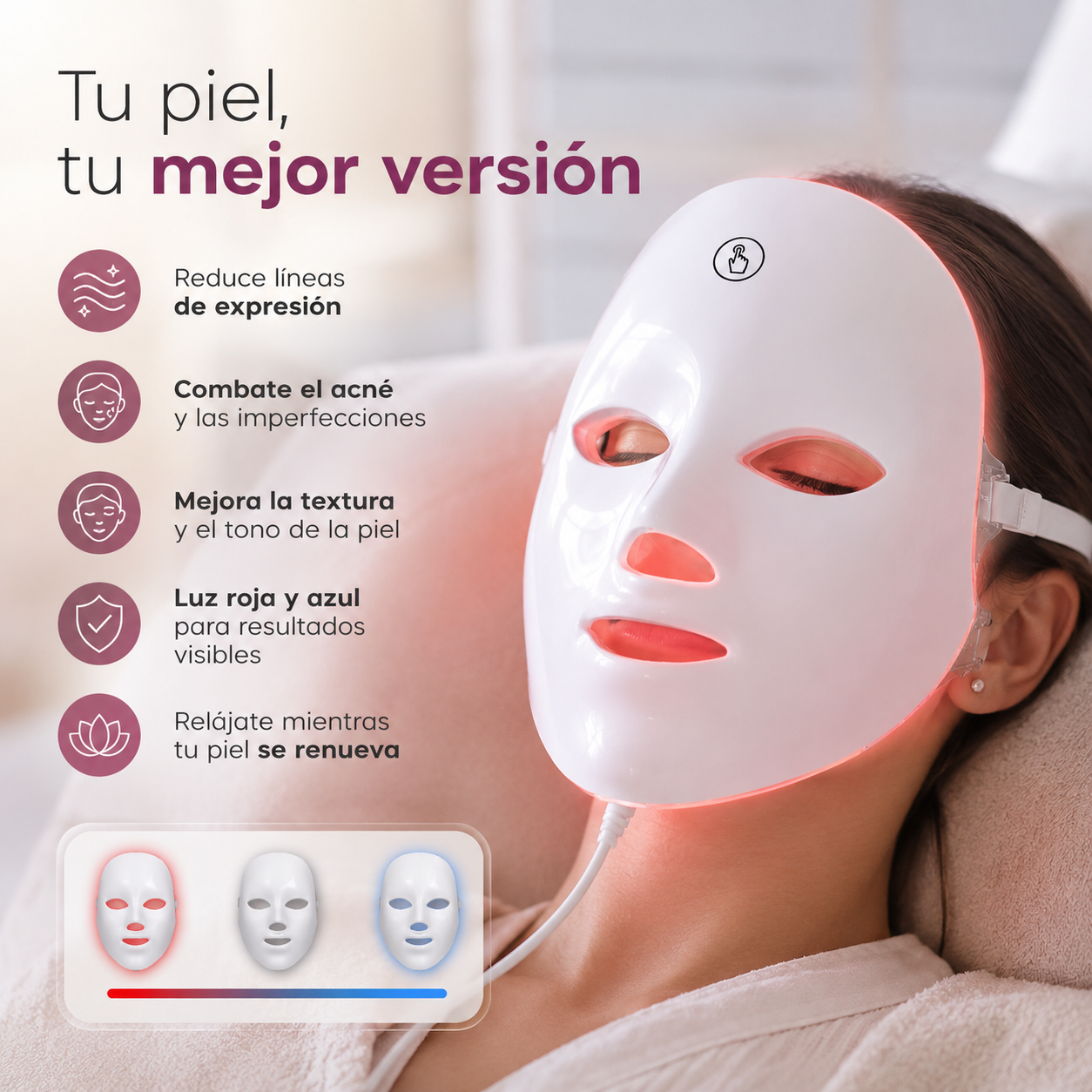 GlowMask™ LED Máscara 7 colores
